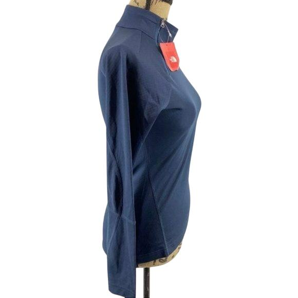 North Face Pullover 1/4 Zip Textured Track Blue Xsmall - Picture 3 of 6